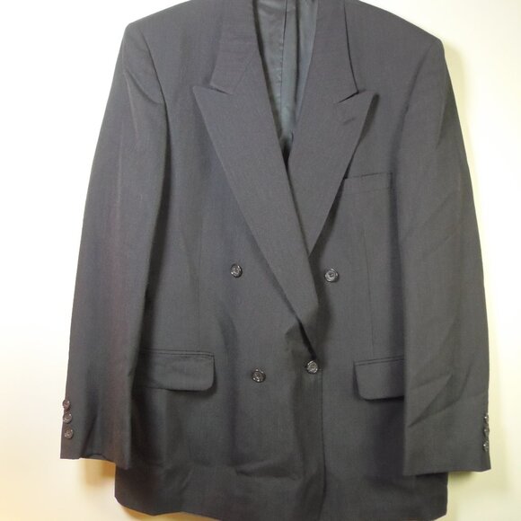 Vintage Evan Picone w/LS Ayres Gray 42R Men's Sport Coat w/Union Label Monogram - Picture 1 of 11
